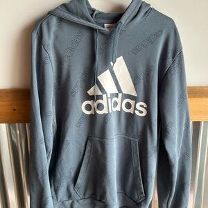 Adidas Men's Gray Hoodie with Logo